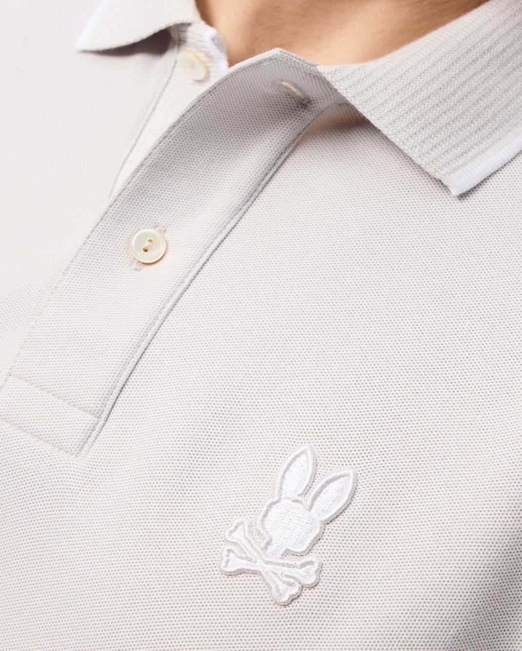 Polos Psycho Bunny Houston Pique Polo Shirt Pearl Homme | TET-99910071